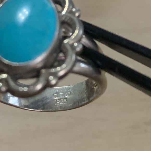 Signed Q.T. 925 Sterling Silver Ring Size 8 Quac Turquoise Inc Albuquerque, NM - Picture 5 of 8